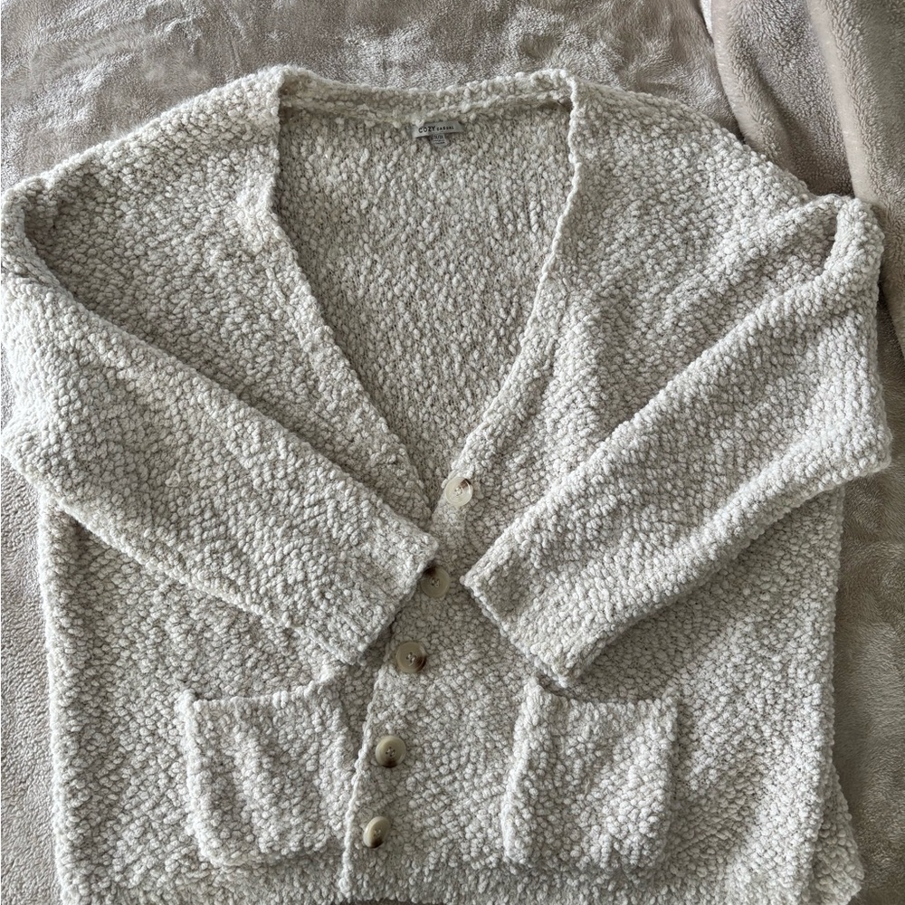 Cozy Cream Button-Up Women's Sweater